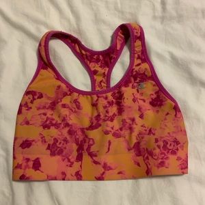 Champion Neon Pink and Orange Tie Dye Sports Bra